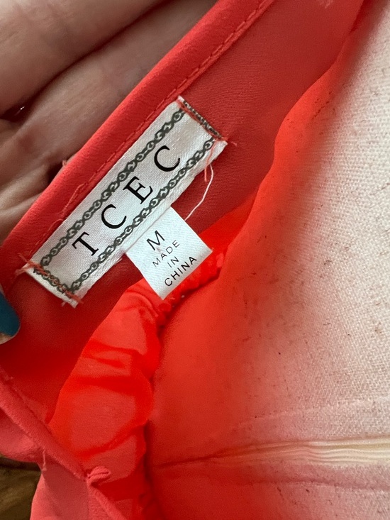 TCEC Coral Ruffled Tie-Hem Button Down Cropped Camisole size M - Picture 2 of 8